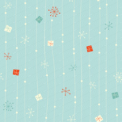 Poster - seamless vintage winter pattern