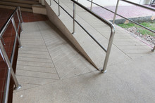 Ramp Way For Support Wheelchair Disabled People Made From Sand A