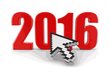 Fototapete - Cursor and 2016 