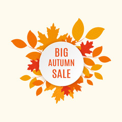 Poster - Autumn foliage vector sale banner. Can be used for flyers, banners or posters.