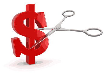 Poster - Scissors and dollar 
