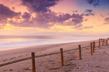 Wall Mural - Sunset beach in natural park the Gabo de Gata