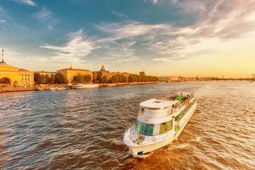 Twilight at the Neva river