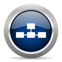 Aufkleber - database blue circle glossy web icon on white background, round button for internet and mobile app
