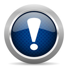 Aufkleber - exclamation sign blue circle glossy web icon on white background, round button for internet and mobile app