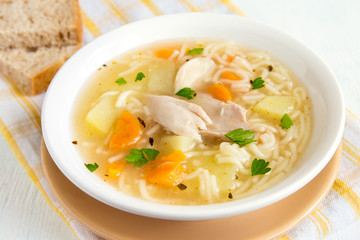 Wall Mural - Chicken soup with noodles