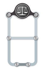 Poster - vector vertical frame with screws and lawyer symbol