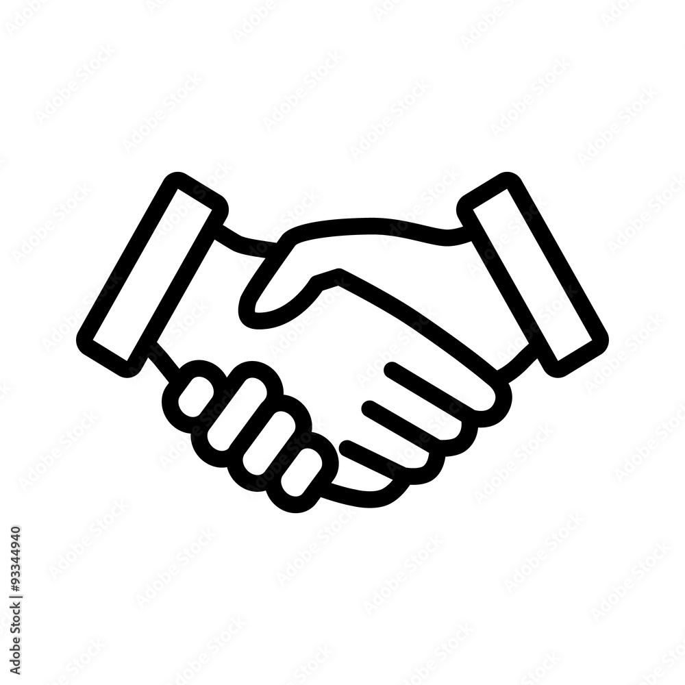 Business agreement handshake line art icon for apps and websites Stock ...