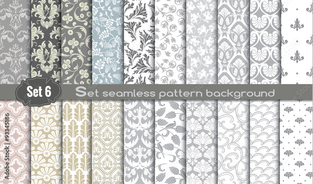 Vector damask seamless pattern background.pattern swatches included for illustrator user, pattern swatches included in file, for your convenient use. - obrazy, fototapety, plakaty 