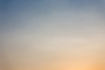 colorful clear sky background, blue and orange sunset sky