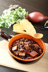 Wall Mural - Mexican beans with onion and bacon