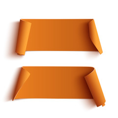 Two curved, orange banners.