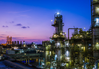 petrochemical plant at dawn