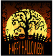 Happy Halloween Greeting Card. Vector illustration.