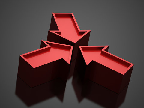 Business arrow icon concept rendered