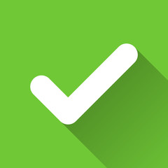 Poster - Check – Green flat icon with long shadow