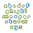 © Sylverarts - Clear unusual rounded typescript, colorful light green lowercase