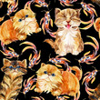Kitten seamless pattern.