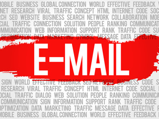 Poster - E-MAIL word cloud, business concept