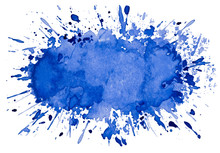 Abstract Artistic Blue Watercolor Splash Object Background