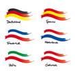 Flaggen von Ländern der europäischen Union, gemeinsames Handeln in Europa, Deutschland, Frankreich, Italien, Spanien, Niederlande, Österreich, EU, Solidarität und Zusammenhalt in der Coronakrise