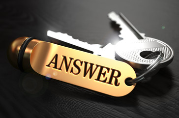 Poster - Keys with Word Answer on Golden Label.