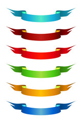 Wall Mural - Set of  colored ribbon banners. Vector illustration.