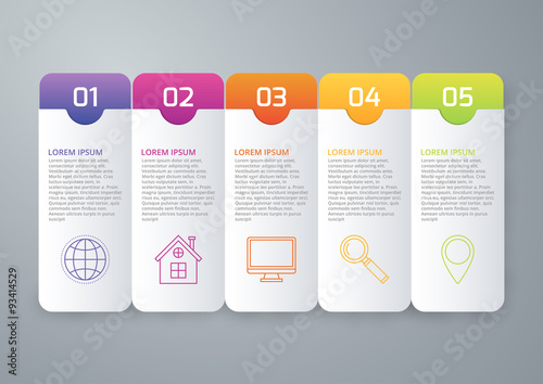 Fotografie, Obraz Vector illustration infographic five options