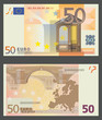 image of 50 euro banknote. Transparency, clipping path and blend effects used.