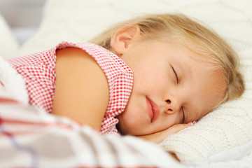 sleeping little girl closeup