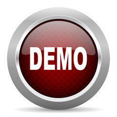 Poster - demo red glossy web icon