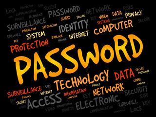 Poster - PASSWORD word cloud, business concept