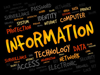 Poster - INFORMATION word cloud, security concept