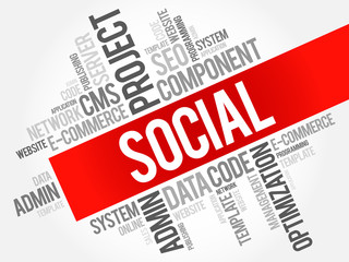 Poster - Social word cloud, business concept