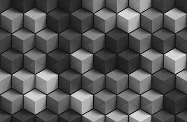 Poster - 3D gray geometric seamless pattern background