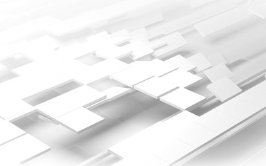 Poster - White geometric architectural construction background - 3D render