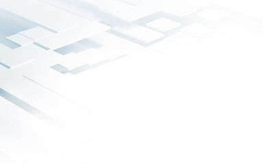 Poster - White geometric architectural construction background with space for text - 3D render
