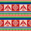Colorful ethnic pattern with stilized eagle