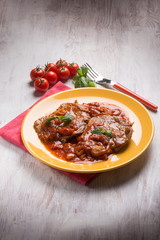 Canvas Print - meat  with tomatoes sauce