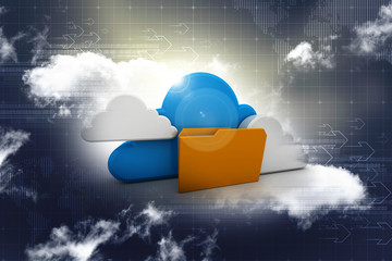 Poster - 3d rendering cloud folder illustration