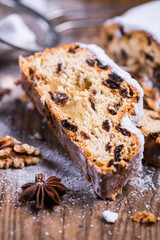 Wall Mural - Traditional Christmas stollen cake