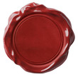 Red wax seal or signet isolated 
