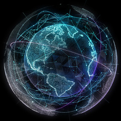 Wall Mural - Digital design of a global network