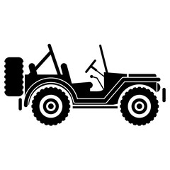 Poster - Icono plano jeep lateral