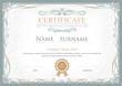 Achievement certificate flourishes elegant vintage vector templa