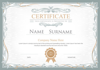 achievement certificate flourishes elegant vintage vector templa