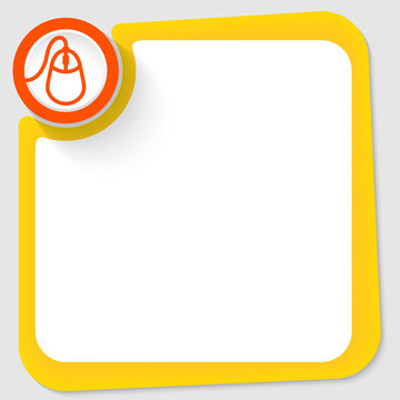 Red circle with mouse and yellow frame for your text