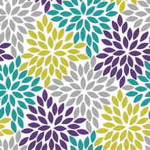 Abstract Floral Seamless Background, Pattern. Vector.
