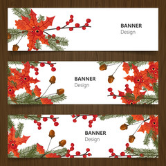 Wall Mural - Background of autumn leaves in shape for greeting cards.
