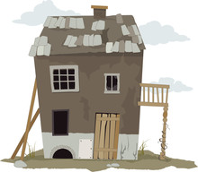 Small, Run Down, Shanty House, Vector Illustration, ESP 8, No Transparencies 